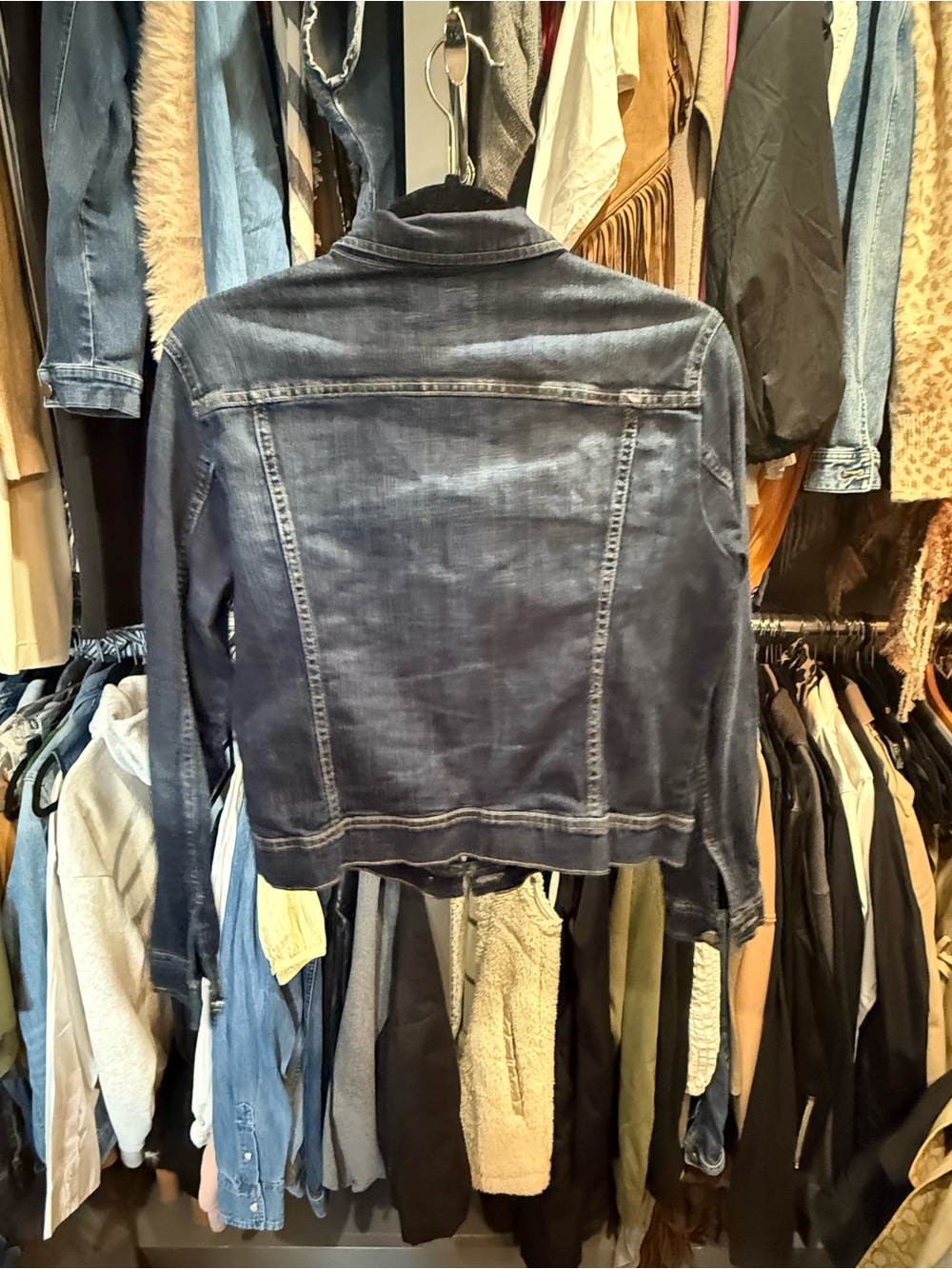 Caslon Dark Blue Denim Jacket - Classic Button-Front Style - Picture 3 of 4